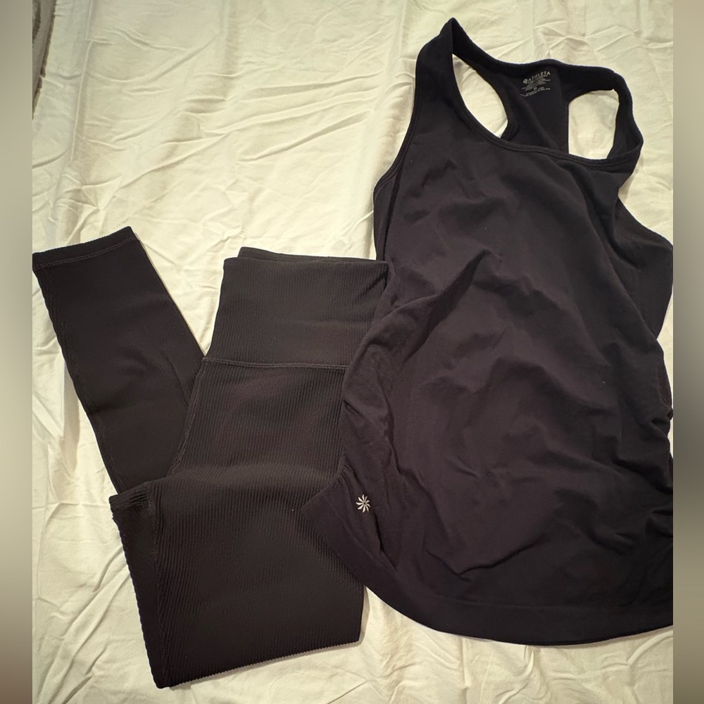 Athleta Black Women's Leggings and Tank Set